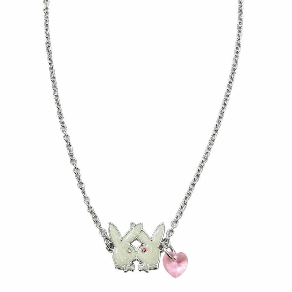 Playboy Jewelry Set Necklace Earrings Bunny Heart - Picture 9 of 10